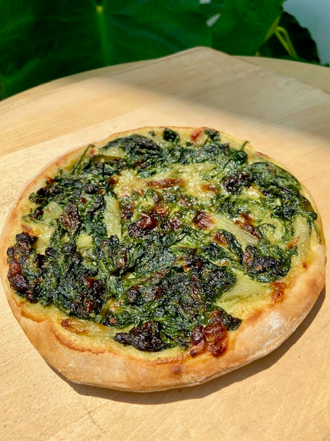 cooked Spinach & Aged Gruyere pizza